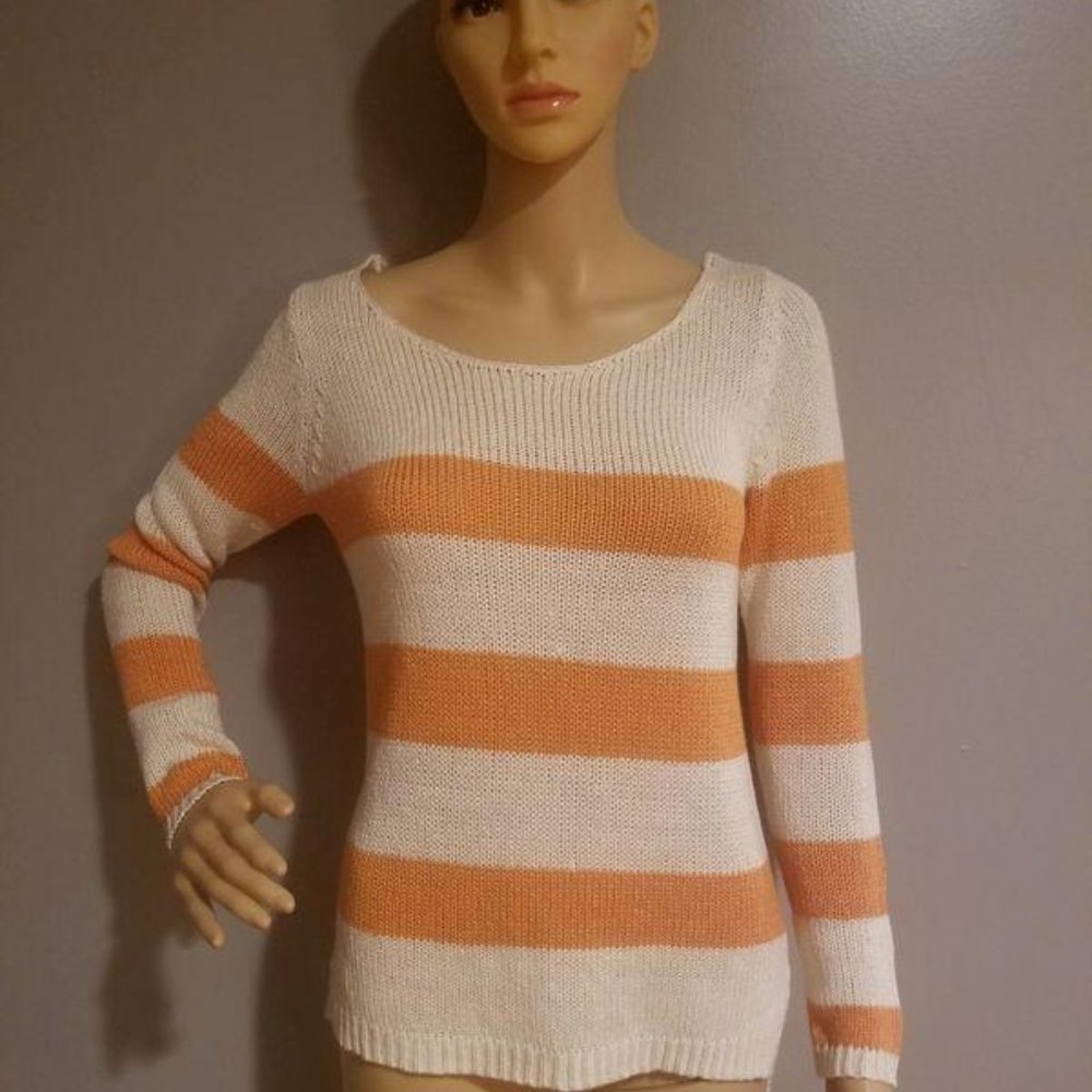 Orange & Cream Casual Knit Sweater